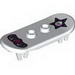 Minifig Skateboard with Trolley Wheel Holders with Minifig Skull on Star and Winged Heart Print