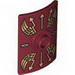Minifig Shield Rectangular Curved with Stud with Gold Lightning Wings and Arrows Print