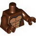 Torso Bare Chest with Muscles Outline and Black Hair Print / Reddish Brown Arms / Reddish Brown Hands
