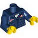 Torso Mechanic with Two Pockets and Dirt Stains Print / Dark Blue Arms / Yellow Hands