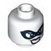 Minifig Head Dual Sided Female with Black Mask, Black Eyes, Red Lips, Smiling / Bared Teeth Print [Hollow Stud]