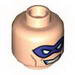 Minifig Head Male Mask Purple with Eyeholes and Open Mouth Smirk Print (The Riddler) [Hollow Stud]