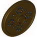 Minifig Shield - Round with Stud and Raised Rim with Silver Dots Print