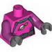Torso Spacesuit with Belts and Classic Space Logo Print / Magenta Arms  / Dark Bluish Gray Hands