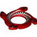 Ring 4 x 4 with 2 x 2 Hole and 4 Snake Head Ends and Black and White Scales Snake Print (Ninjago Spinner Crown)