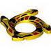 Ring 4 x 4 with 2 x 2 Hole and 4 Snake Head Ends and Red and Black Scales Snake Print (Ninjago Spinner Crown)