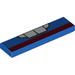 Tile 1 x 4 with Teeth and Dark Red Stripe Print  (9479)