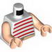 Torso SpongeBob Red Stripes and Belly Button (Navel) Print / Light Flesh Arms / Light Flesh Hands