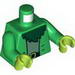 Torso SpongeBob Jacket with Two Buttons over Light Blue Shirt and Dark Green Beard Print / Green Arms / Lime Hands