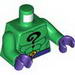 Torso Batman Black Question Mark on Chest and Yellow Question Mark on Dark Purple Belt Print / Green Arms / Dark Purple Hands