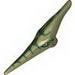 Dino Head Pteranodon with Eyes and Dark Green Stripes Print