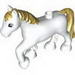 Duplo Horse with one Stud and Raised Hoof, Gold Mane & Tail Print