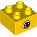 Duplo Brick 2 x 2 with Eye with White Spot and Curve Print on Both Sides