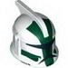 Minifig Helmet SW Clone Trooper with Holes, Clone Commander Gree Print