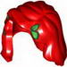 Minifig Hair Female Mid-Length with Part over Front of Right Shoulder and Green Plant Leaves Print