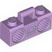 Minifig Radio Boom Box with Handle and Silver Trim Print