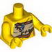 Torso Female with Animal Skin Top with Black and Silver Amulet Print / Yellow Arms / Yellow Hands