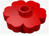 Набор LEGO Plant Flower 2 x 2 - Rounded with Med Green Radiating Lines and Med Orange Dots (Pistil) Print, Темно-розовый