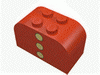 Набор LEGO Brick 2 x 4 x 2 Double Curved Top with 3 Yellow Dots Print, Красный