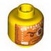 Minifig Head Dual Sided Beard Stubble, Orange Head-Up Display (HUD) / Helmet Scope Print [Blocked Open Stud]