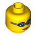 Minifig Head Dual Sided Female with Open Smile / Swimming Goggles Print [Blocked Open Stud]
