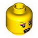 Minifig Head Female with Dark Pink Lips, Eyeshadow and Lightning Bolt, Open Mouth Print [Blocked Open Stud]