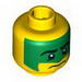 Minifig Head with Green War Paint Print [Blocked Open Stud]