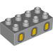Duplo, Brick 2 x 4 with 3 Yellow Oval Windows Print