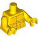 Torso Bare Chest with Muscles and Ribs Outline Print / Yellow Arms / Yellow Hands