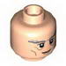 Minifig Head with Thick Gray Eyebrows and Smile Print [Hollow Stud]