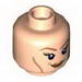 Minifig Head Dual Sided Female with Eyelashes, Dark Orange Eyebrows and Cheek Lines, Smile / Angry Print [Hollow Stud]