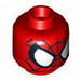 Minifig Head Alien with Spider-Man Black Web Print [Hollow Stud]