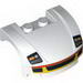Vehicle Mudguard 3 x 4 x 1 2/3 Curved Front with Headlights and Grille with Red and Yellow Trim Print