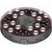 Turntable 6 x 6 Round Pearl Dark Gray Base Serrated with Trans-Red Top with Black and White Print (Ninjago Spinner)