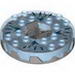 Turntable 6 x 6 Round Flat Silver Base Serrated with Ice Shards Print