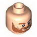 Minifig Head Dual Sided LotR Rohan Soldier Shaggy Beard and Eyebrows Frowning / Grimacing Print [Hollow Stud]