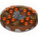 Turntable 6 x 6 Round Flat Silver Base Serrated with Hollow Studs and Fire Energy Print