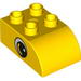 Duplo Brick 2 x 3 with Curved Top and Eye Print on Both Sides
