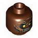 Minifig Head Dual Sided LotR Lurtz Scowling / Handprint Print [Hollow Stud]