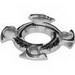 Ring 4 x 4 with 2 x 2 Hole and 4 Swirl Ends with Black and Silver Print (Ninjago Spinner Crown)