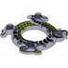 Ring 4 x 4 with 2 x 2 Hole and 2 Intertwined Snakes with Lime Green Print (Ninjago Spinner Crown)