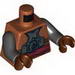Torso Armour Plates with Back Straps and Dark Red Sash Print / Black Arms / Reddish Brown Hands