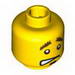 Minifig Head Dual Sided Bushy Eyebrows and Goatee / Worried Print [Blocked Open Stud]
