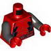 Torso Muscles Outline with Belt and Black Sides Print / Black Arms / Red Hands