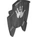 Minifig Shield Broad with Spiked Bottom and Cutout Corner with Handprint Print