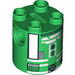 Brick Round 2 x 2 x 2 Robot Body with Black Lines and White Print (R3-D5)