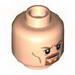 Minifig Head Dual Sided Goatee Stern / Grimacing Print [Hollow Stud]