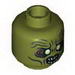 Minifig Head Dual Sided Moria Orc White Eyes and Teeth, Wide Eyes / Narrow Eyes Print [Hollow Stud]