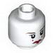 Minifig Head Female with Red Lips, Eyelashes, 2 Red Dots on Cheeks Print [Hollow Stud]