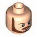 Minifig Head Dual Sided Beard, Brown Eyebrows, Moustache, White Pupils / Breathing Apparatus Print [Hollow Stud]